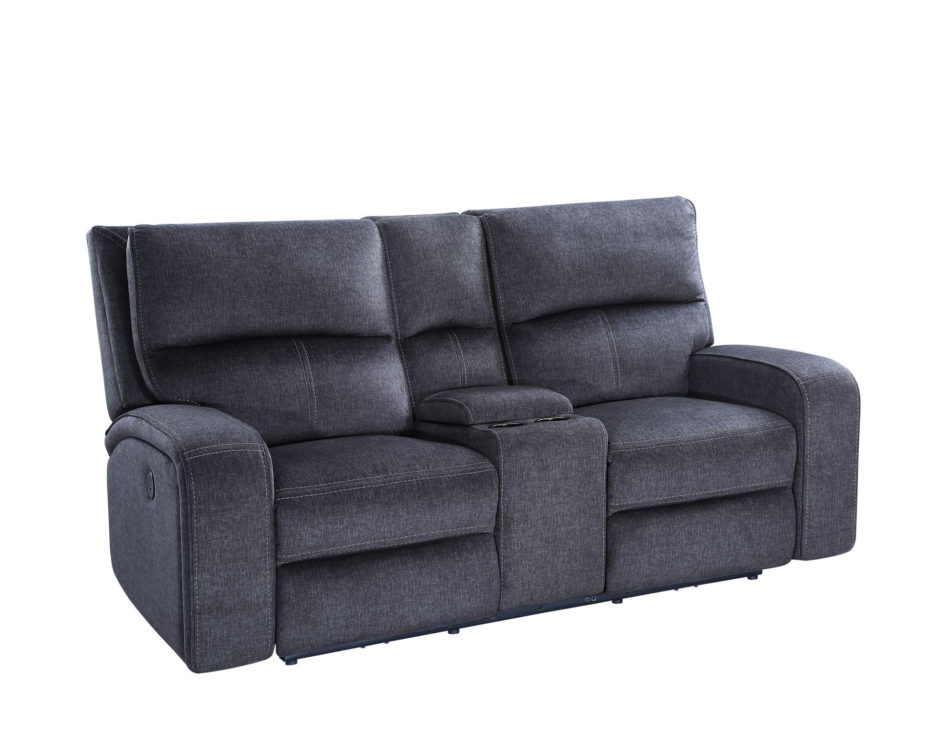 Lovell - Power Console Loveseat - Dark Gray - Hornell Furniture Outlet