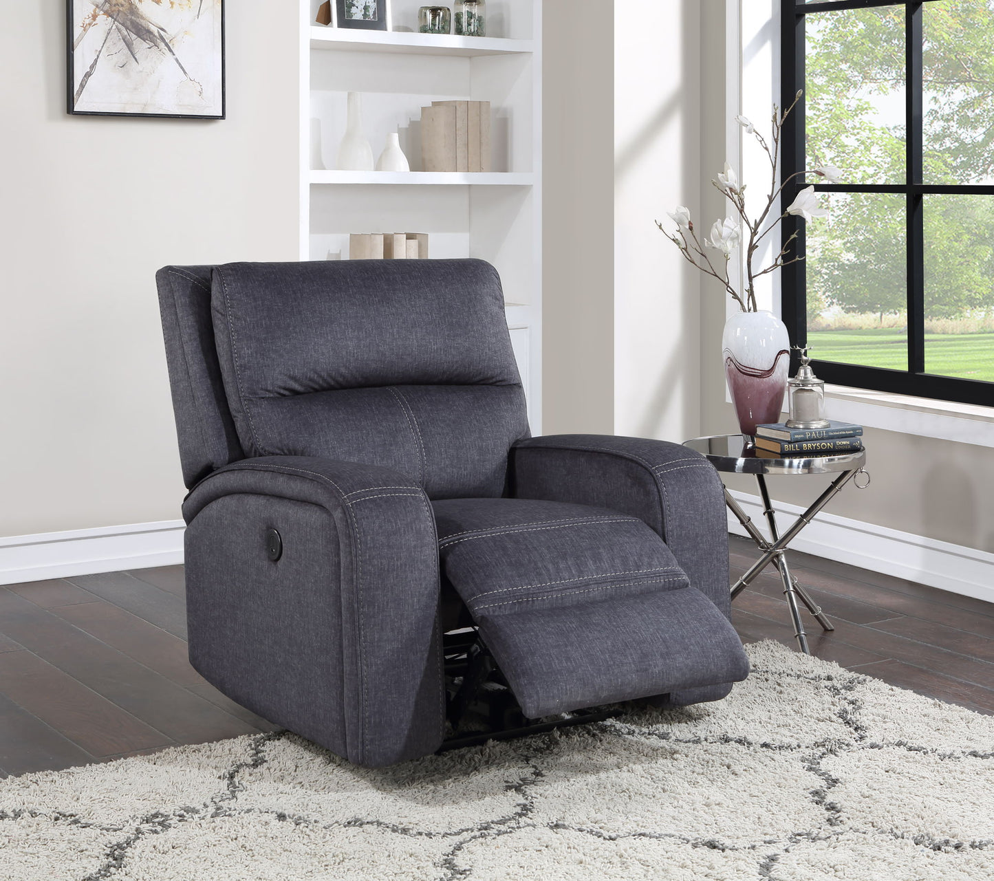 Lovell - Power Reclining Chair - Dark Gray - Hornell Furniture Outlet