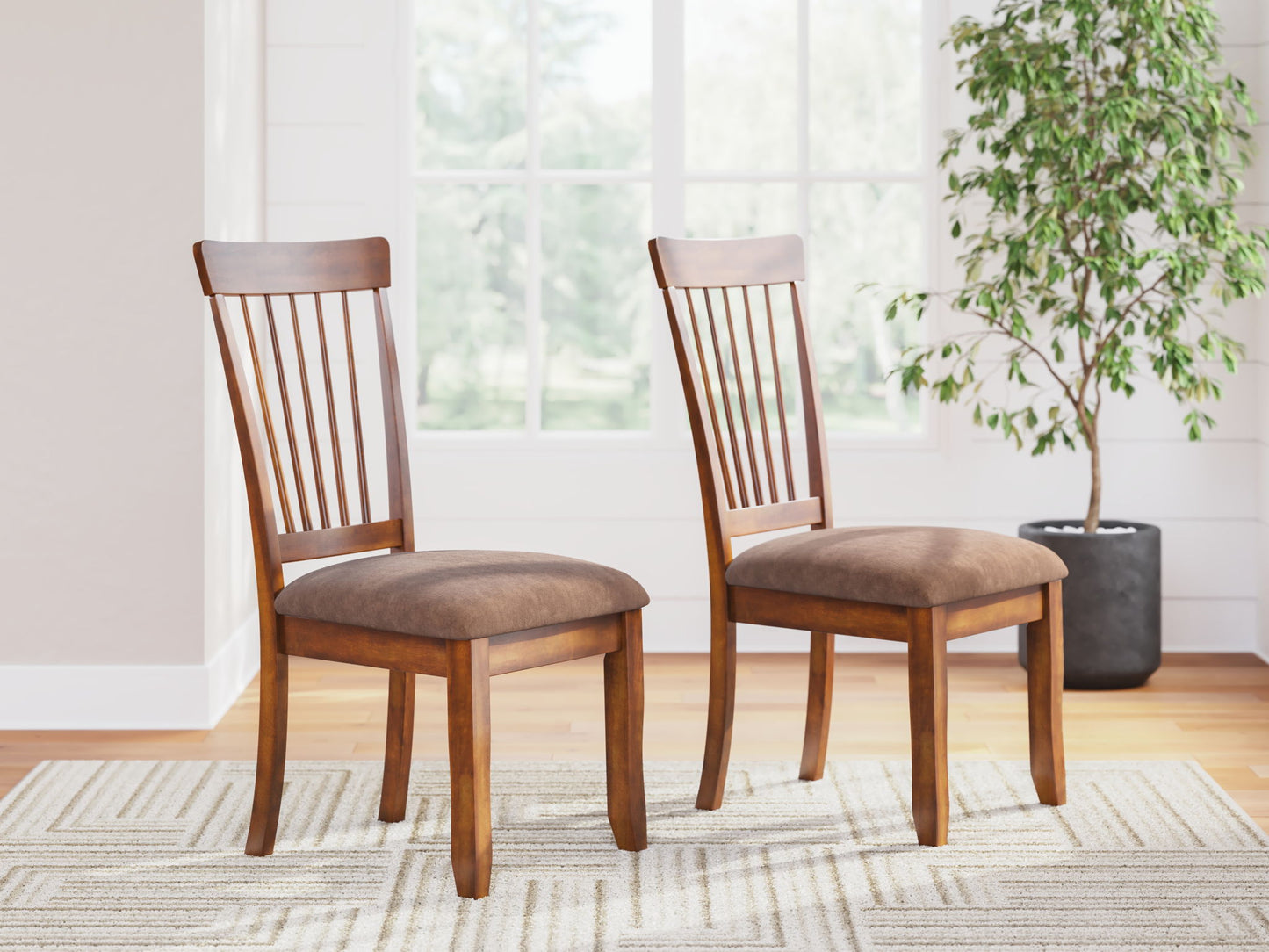 Berringer - Dining UPH Side Chair (Set of 2) - Rustic Brown - Hornell Furniture Outlet