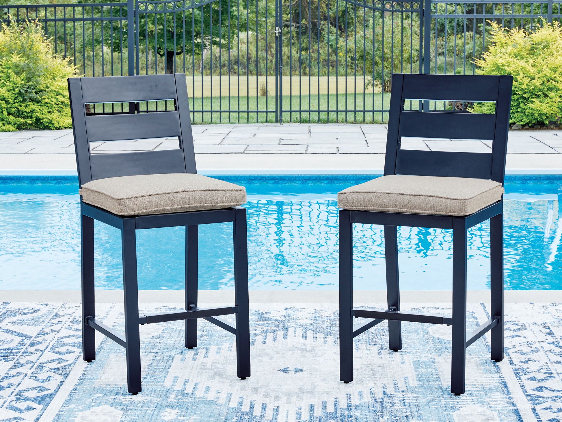 East Beach - Barstool (Set of 2) - Blue - Hornell Furniture Outlet
