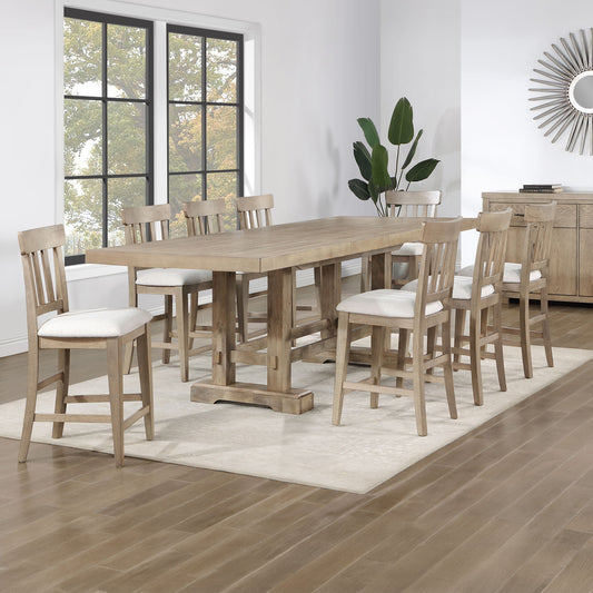 Napa - 9 Piece Counter Set - Sand Brown - Hornell Furniture Outlet