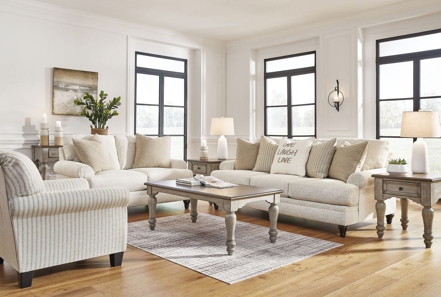 Valerani - Sandstone - Sofa, Loveseat, Accent Chair - Hornell Furniture Outlet