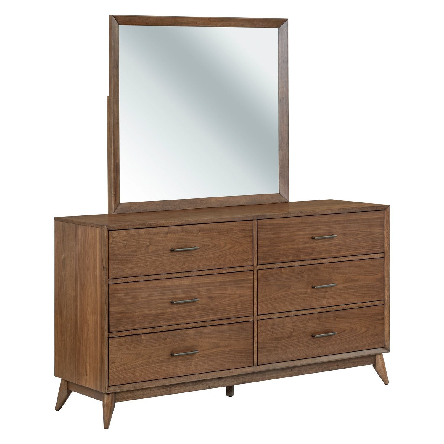 Century Modern - Dresser & Mirror - Light Brown - Hornell Furniture Outlet