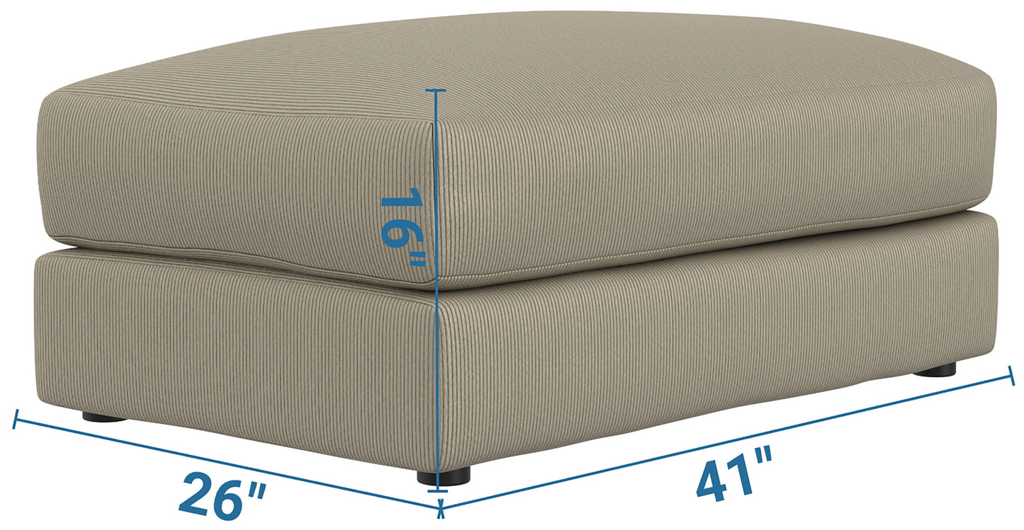 Ezra - Ottoman - Twine - Hornell Furniture Outlet
