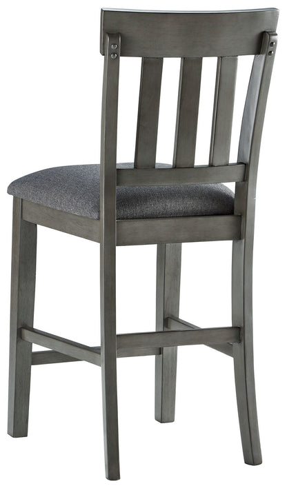 Hallanden - Black / Gray - Upholstered Barstool (Set of 2) - Hornell Furniture Outlet