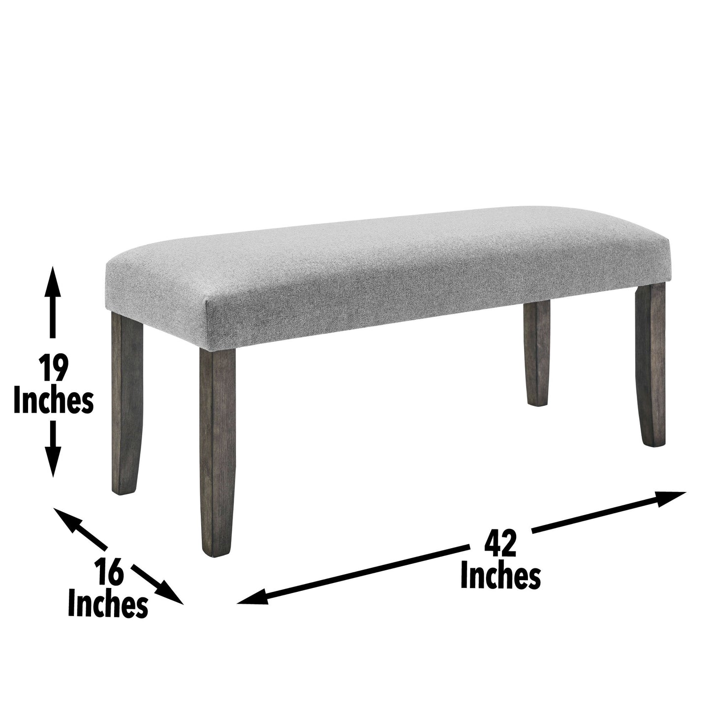 Emily - Backless Bench - Gray - Hornell Furniture Outlet