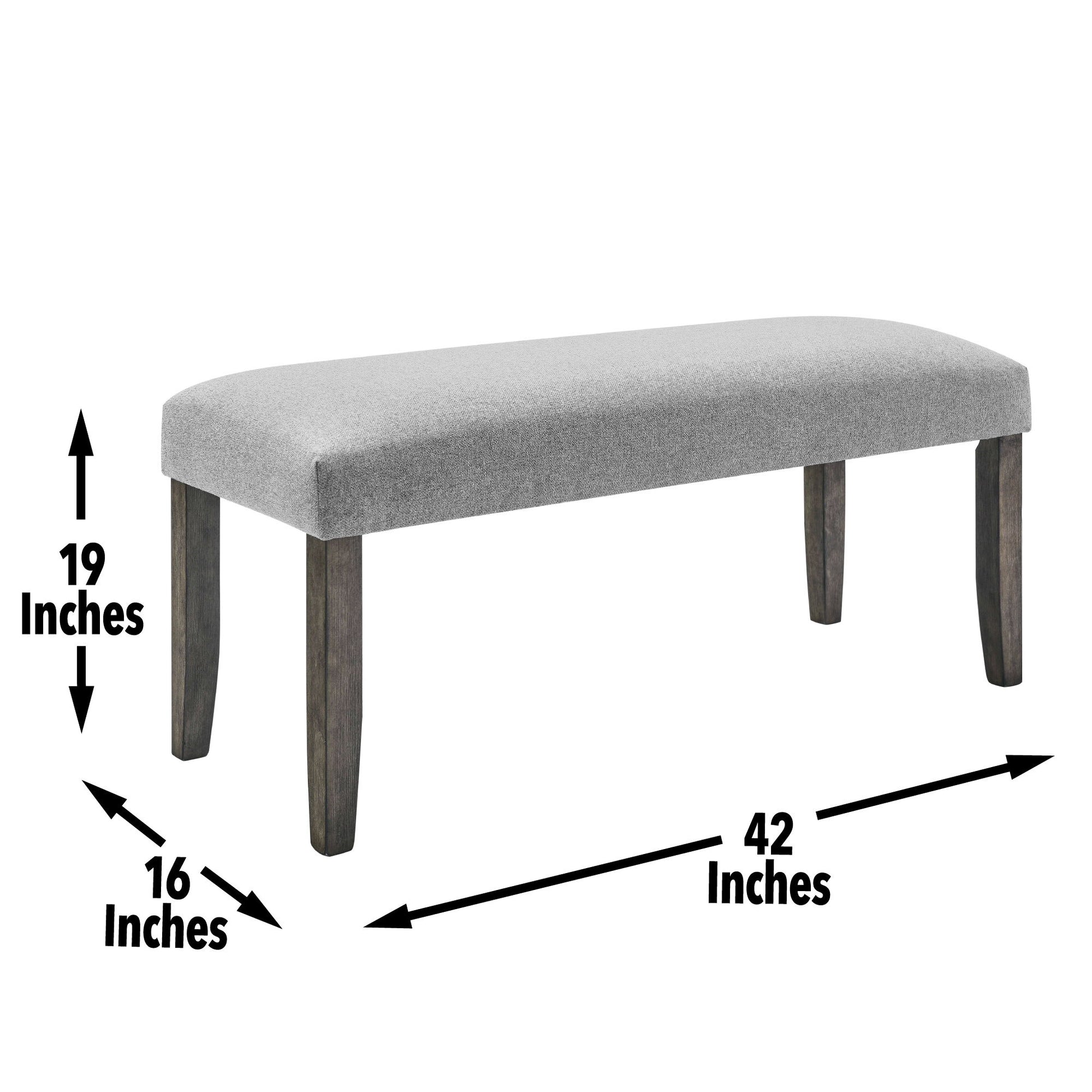 Emily - Backless Bench - Gray - Hornell Furniture Outlet