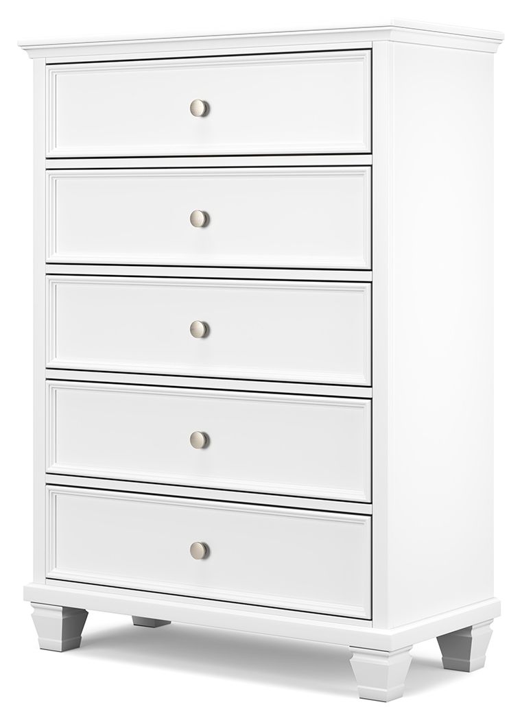 Fortman - White - Five Drawer Chest - Hornell Furniture Outlet