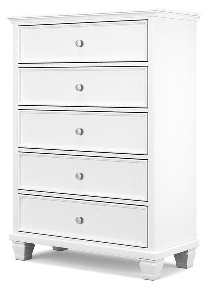 Fortman - White - Five Drawer Chest - Hornell Furniture Outlet