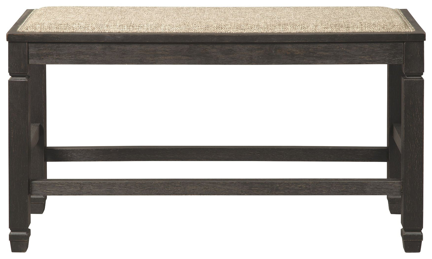 Tyler Creek - Antique Black - DBL Counter UPH Bench - Hornell Furniture Outlet