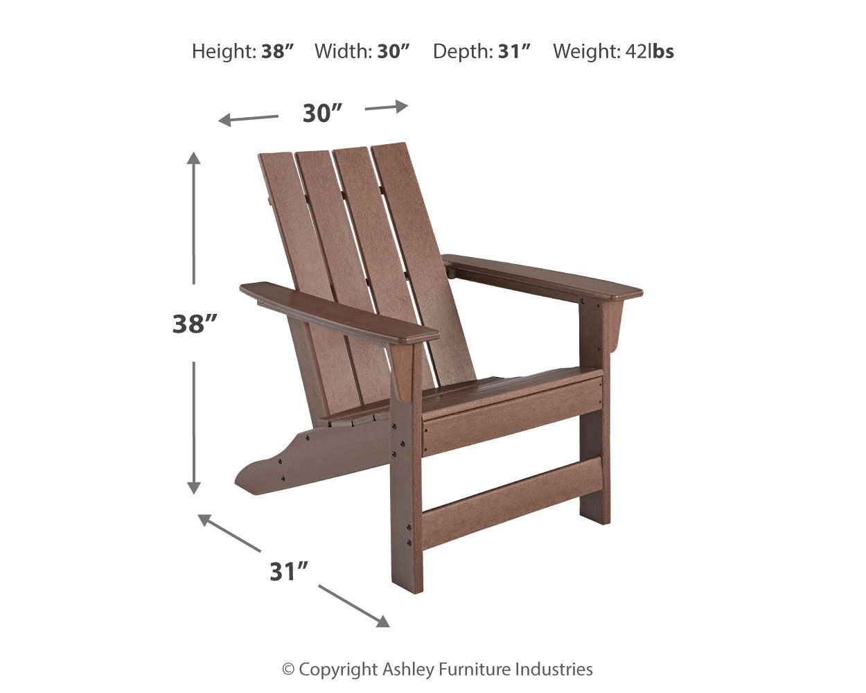 Emmeline - Brown - Adirondack Chair - Hornell Furniture Outlet