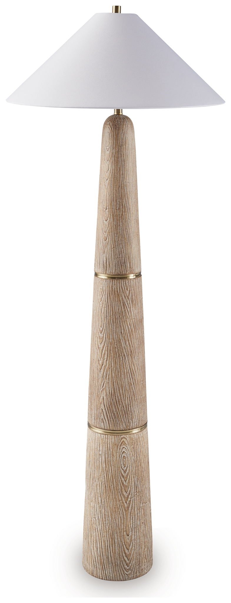 Gasparleigh - Poly Floor Lamp - Brown / Gold Finish - Hornell Furniture Outlet