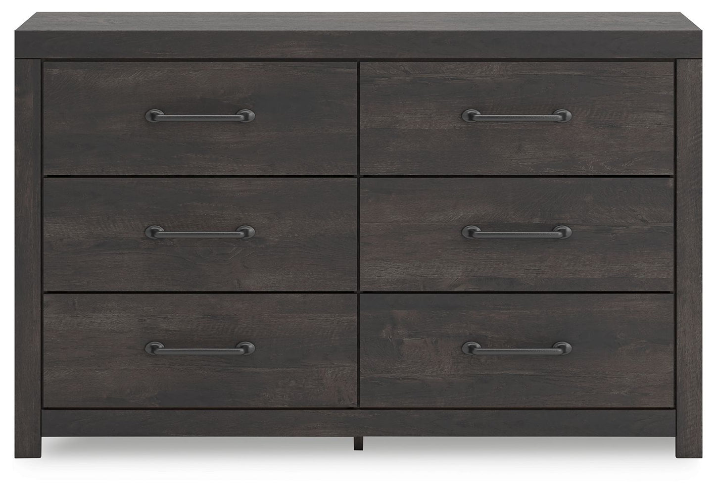 Hollivern - Dark Gray - Six Drawer Dresser - Hornell Furniture Outlet