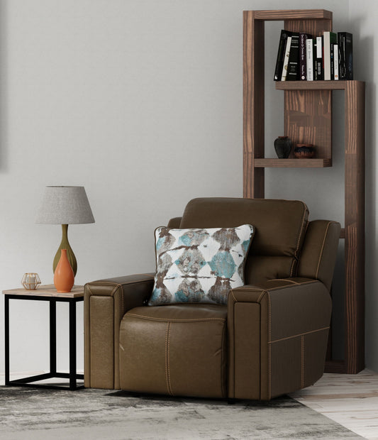 Arezzo - Power Headrest Power Lay Flat Recliner With Zero Gravity/Extended Ottoman - Chocolate - Hornell Furniture Outlet