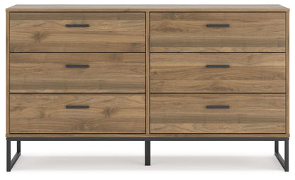 Deanlow - Honey - Six Drawer Dresser - Hornell Furniture Outlet