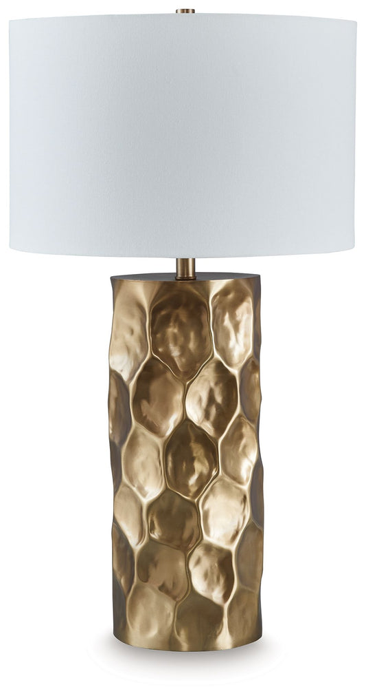 Marshawn - Gold Finish - Metal Table Lamp - Hornell Furniture Outlet