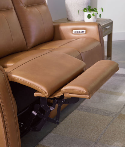 Tryanny - Butterscotch - Power Reclining Loveseat/ Adj Headrest - Hornell Furniture Outlet