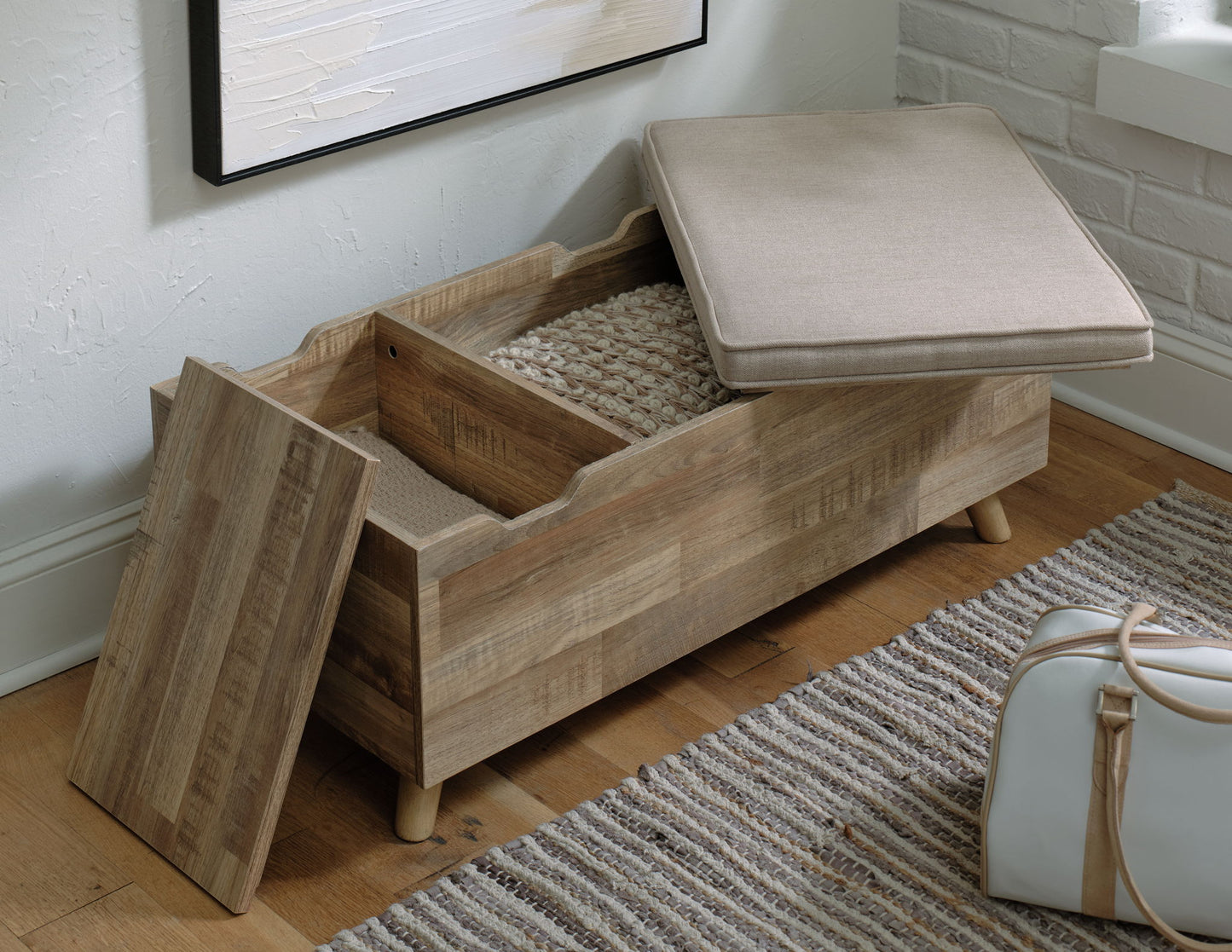 Gerdanet - Beige - Storage Bench - Hornell Furniture Outlet