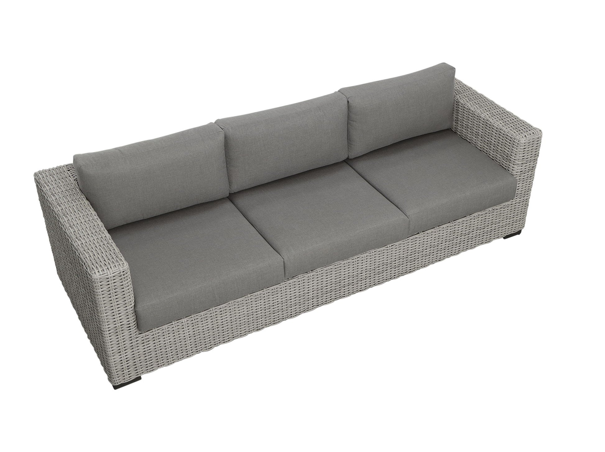 Blakley - Outdoor Sofa With Half Round Wicker - Gray - Hornell Furniture Outlet