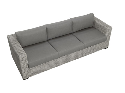 Blakley - Outdoor Sofa With Half Round Wicker - Gray - Hornell Furniture Outlet