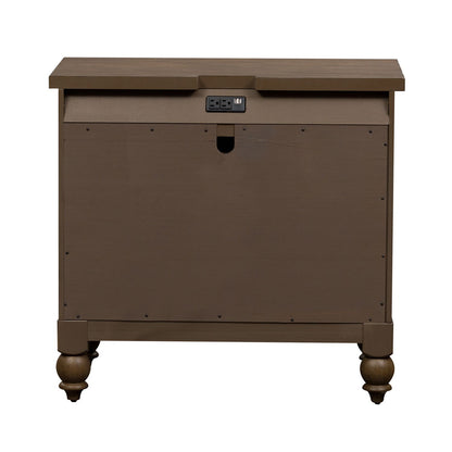 Americana Farmhouse - Bedside Chest With Charging Station - Hornell Furniture Outlet