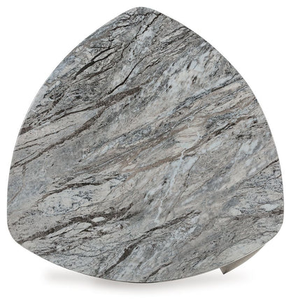 Surmour - Gray / Brown - Triangle End Table - Hornell Furniture Outlet