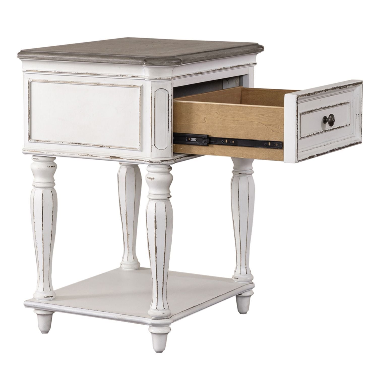 Magnolia Manor - Leg Nightstand - White - Hornell Furniture Outlet