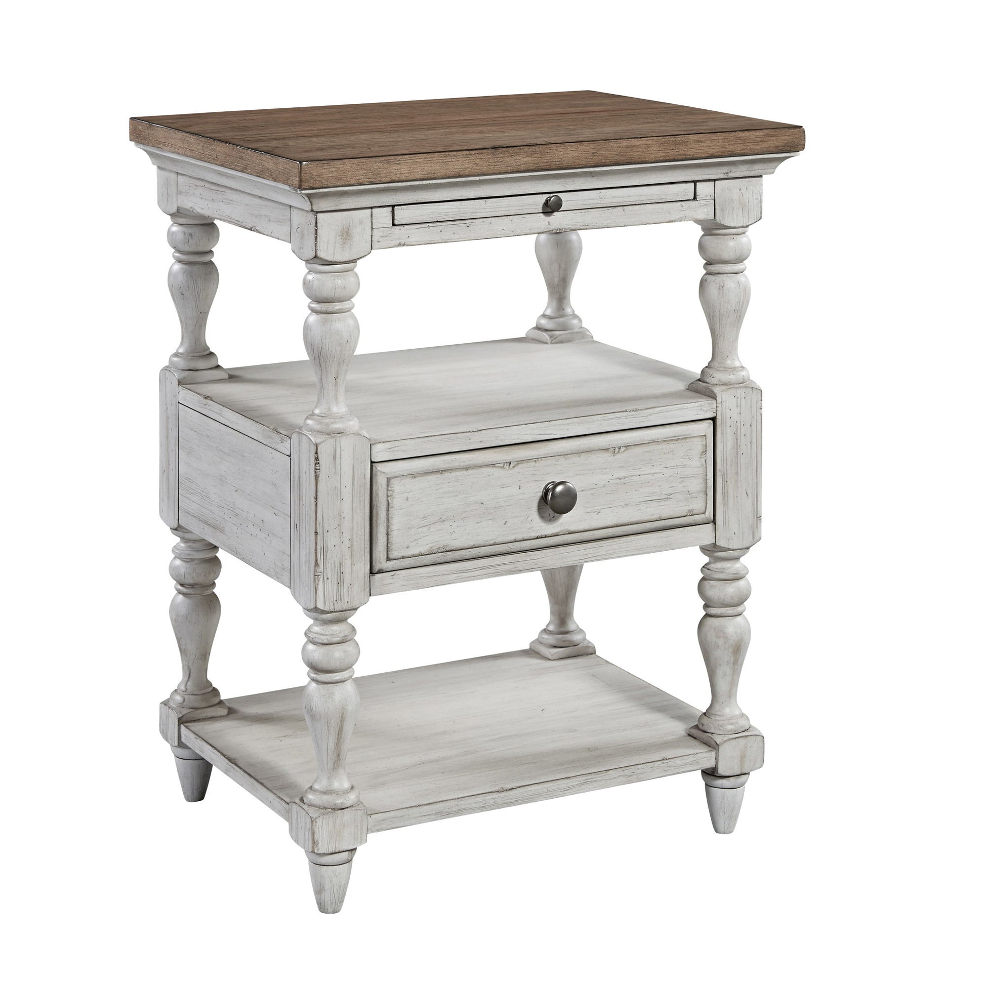 Farmhouse Reimagined - 1 Drawer Nightstand - White - Hornell Furniture Outlet