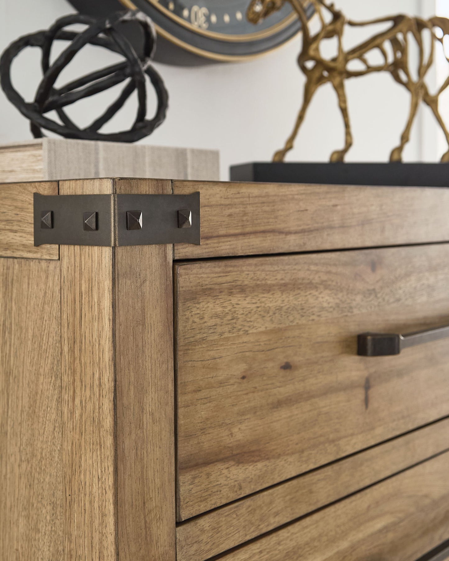 Ridgester - Five Drawer Chest - Light Brown - Hornell Furniture Outlet