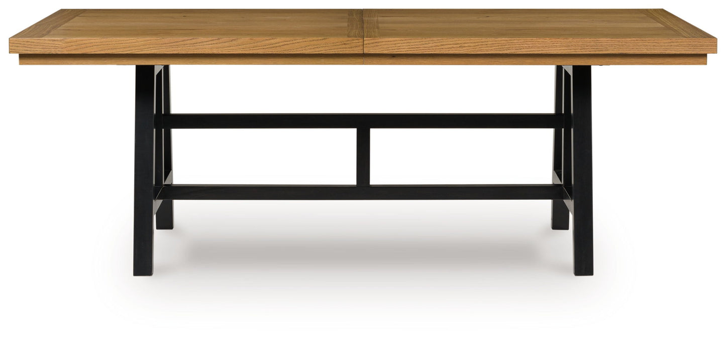 Galliden - Black / Brown - Rectangular Dining Room Extension Table - Hornell Furniture Outlet