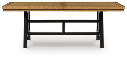 Galliden - Black / Brown - Rectangular Dining Room Extension Table - Hornell Furniture Outlet