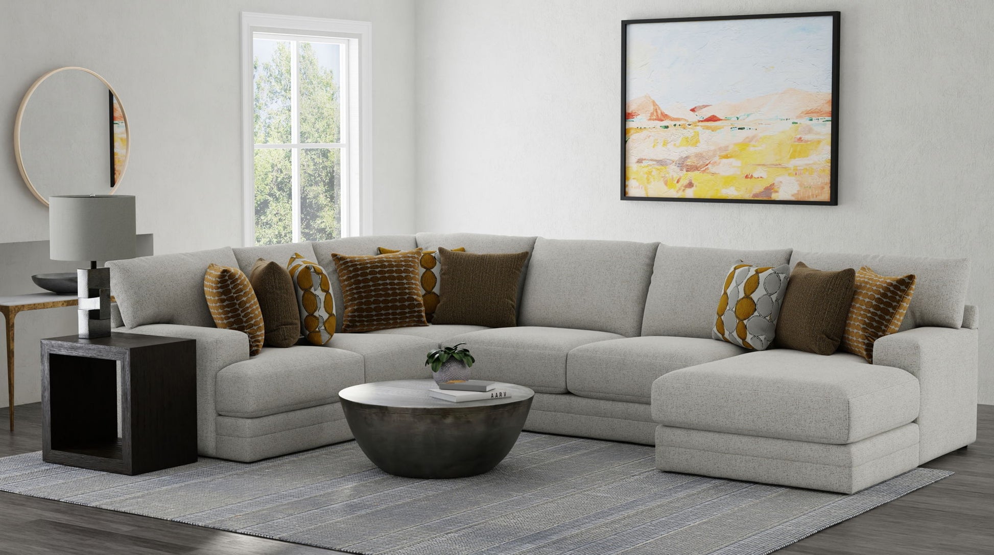 Tori - Sectional With Comfort Coil Seating And Accent Pillows Included - Hornell Furniture Outlet