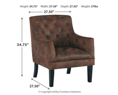 Drakelle - Mahogany - Accent Chair - Hornell Furniture Outlet