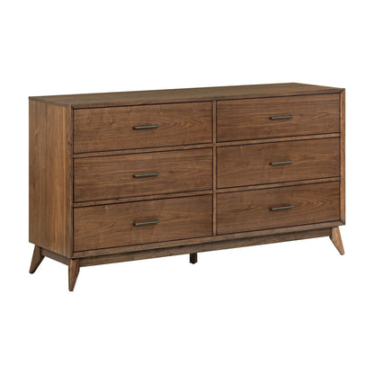 Century Modern - 6 Drawer Dresser - Light Brown - Hornell Furniture Outlet