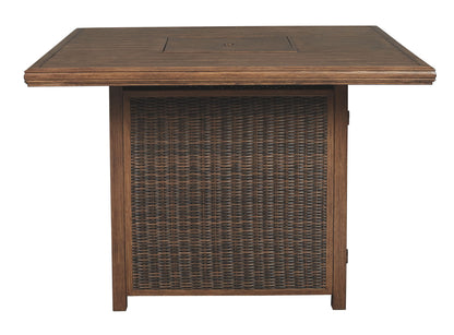 Paradise Trail - Medium Brown - Square Bar Table w/Fire Pit - Hornell Furniture Outlet