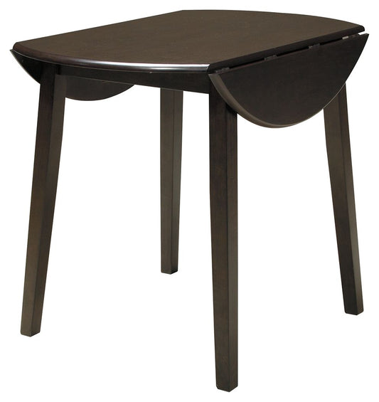 Hammis - Dark Brown - Round DRM Drop Leaf Table - Hornell Furniture Outlet