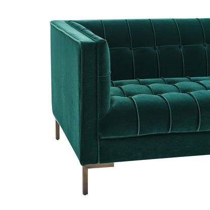 Isaac - Stitch Velvet Loveseat - Hornell Furniture Outlet