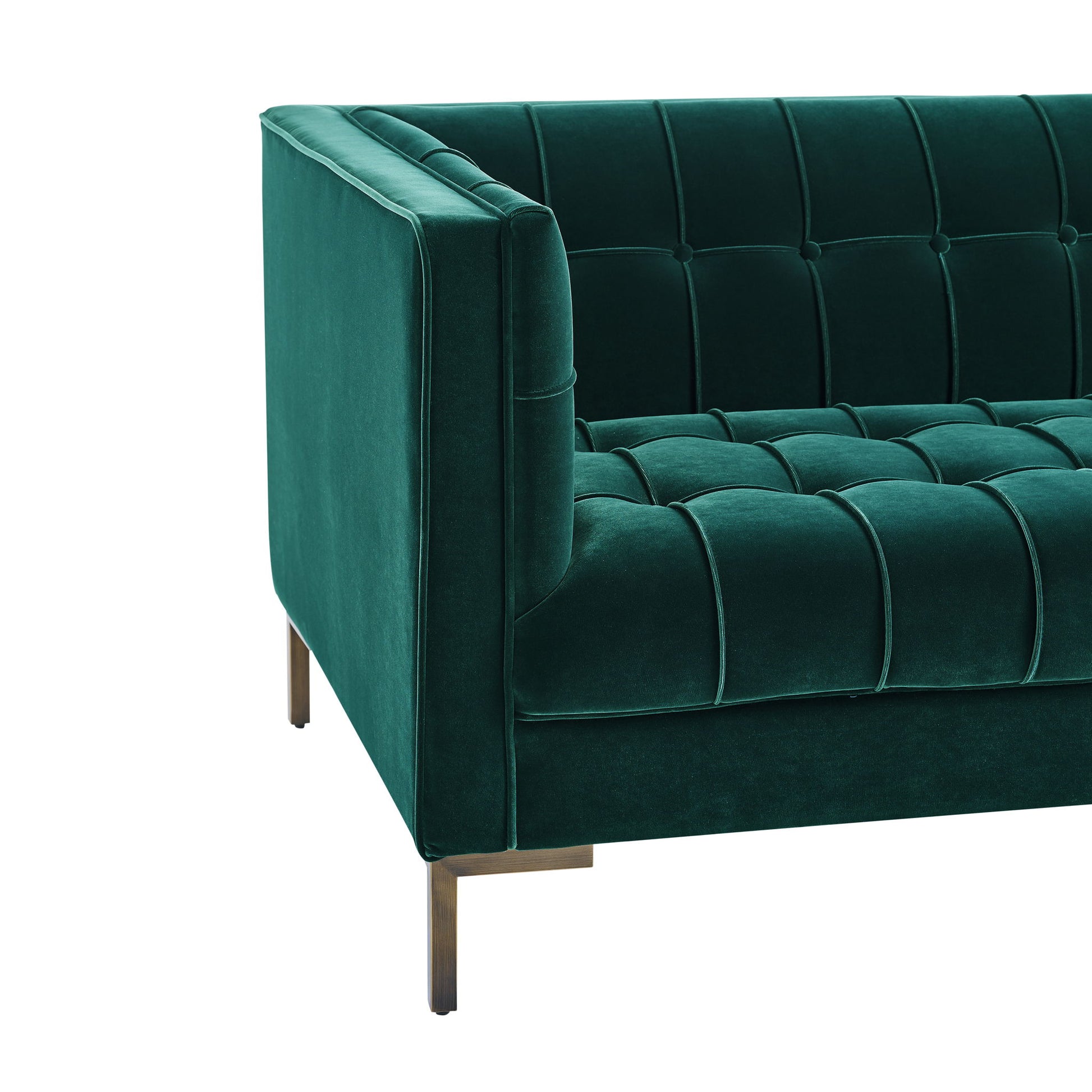 Isaac - Channel Stitch Velvet Sofa - Hornell Furniture Outlet