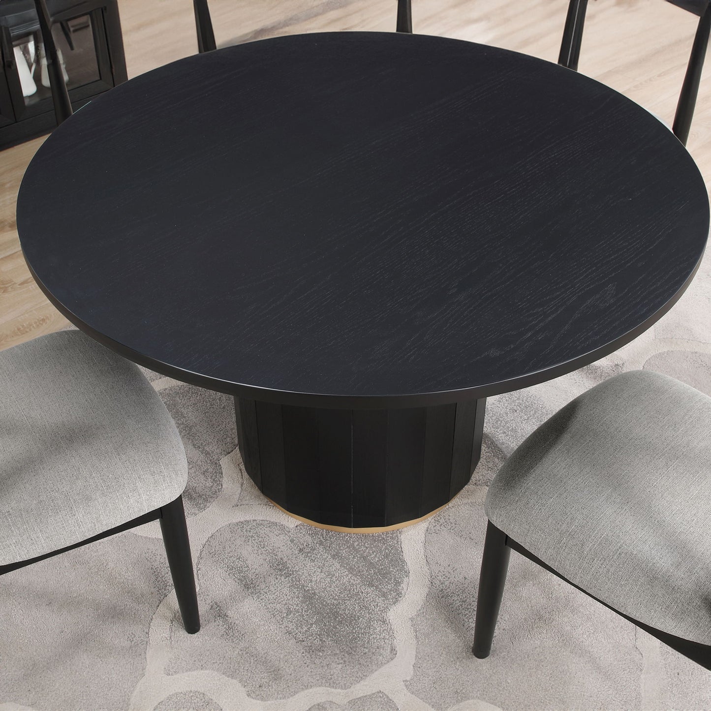 Magnolia - Round Table - Black / Gold - Hornell Furniture Outlet