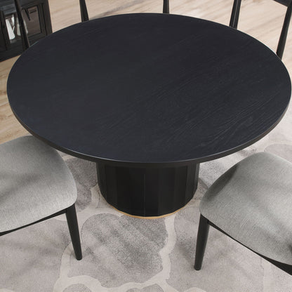 Magnolia - Round Table - Black / Gold - Hornell Furniture Outlet