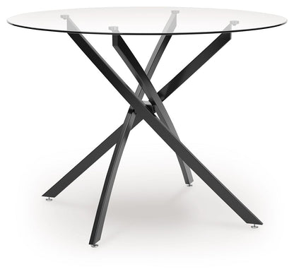 Pharwynn - 5 Pc. - Dining Room Table, 4 Side Chair - Black - Hornell Furniture Outlet