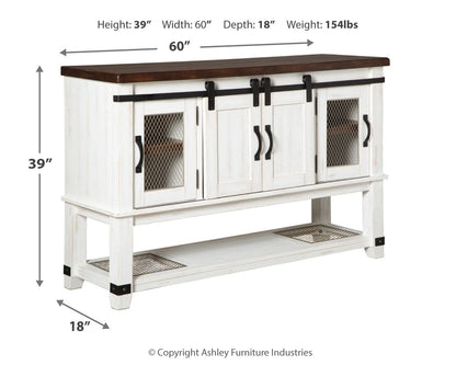 Valebeck - White / Brown - Dining Room Server - Hornell Furniture Outlet