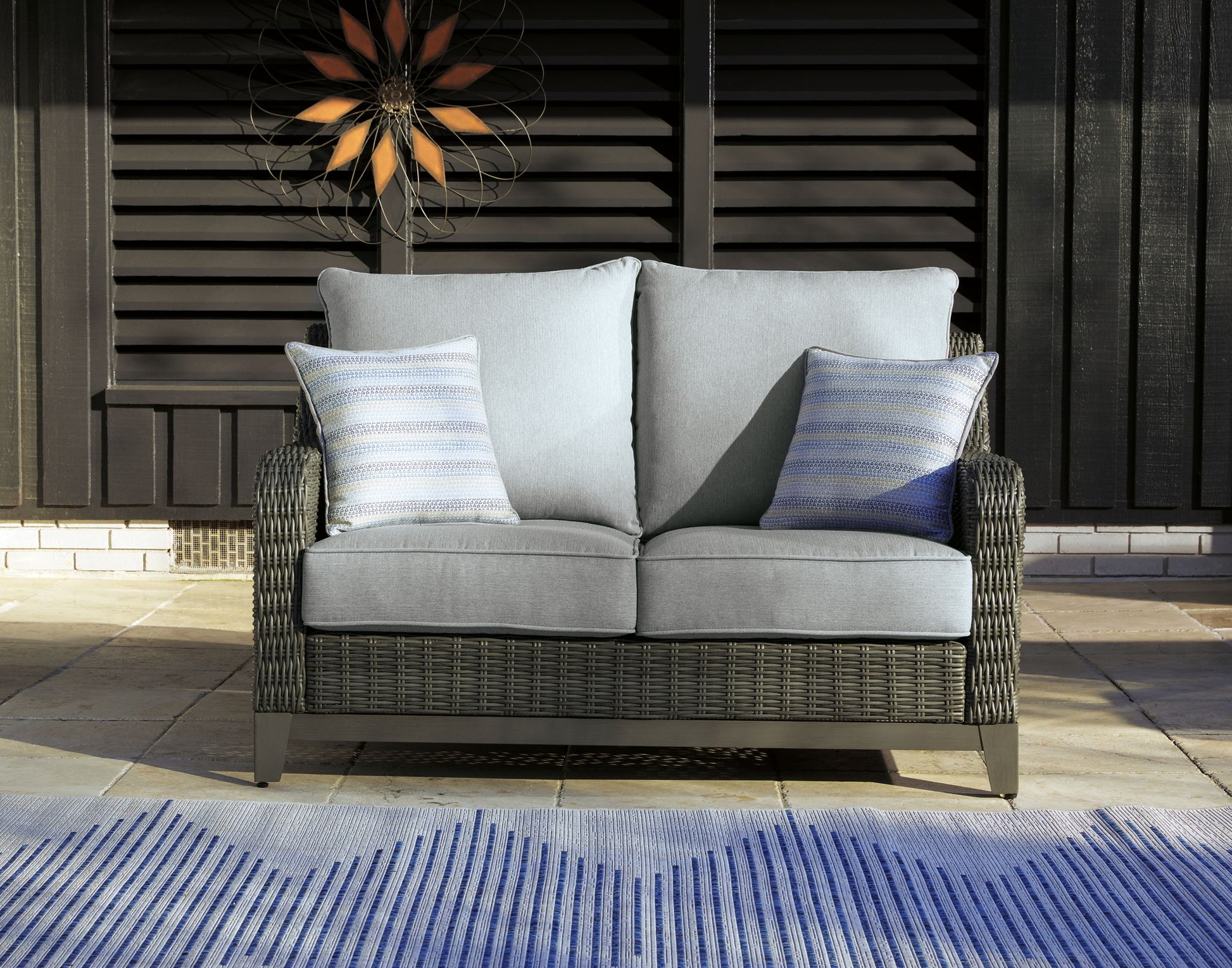 Elite Park - Gray - Loveseat w/Cushion - Hornell Furniture Outlet