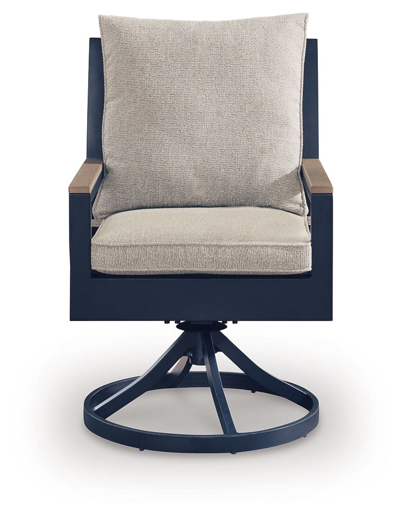 East Beach - Swivel Chair With Cushion (Set of 2) - Blue - Hornell Furniture Outlet