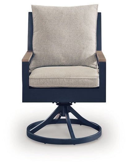 East Beach - Swivel Chair With Cushion (Set of 2) - Blue - Hornell Furniture Outlet