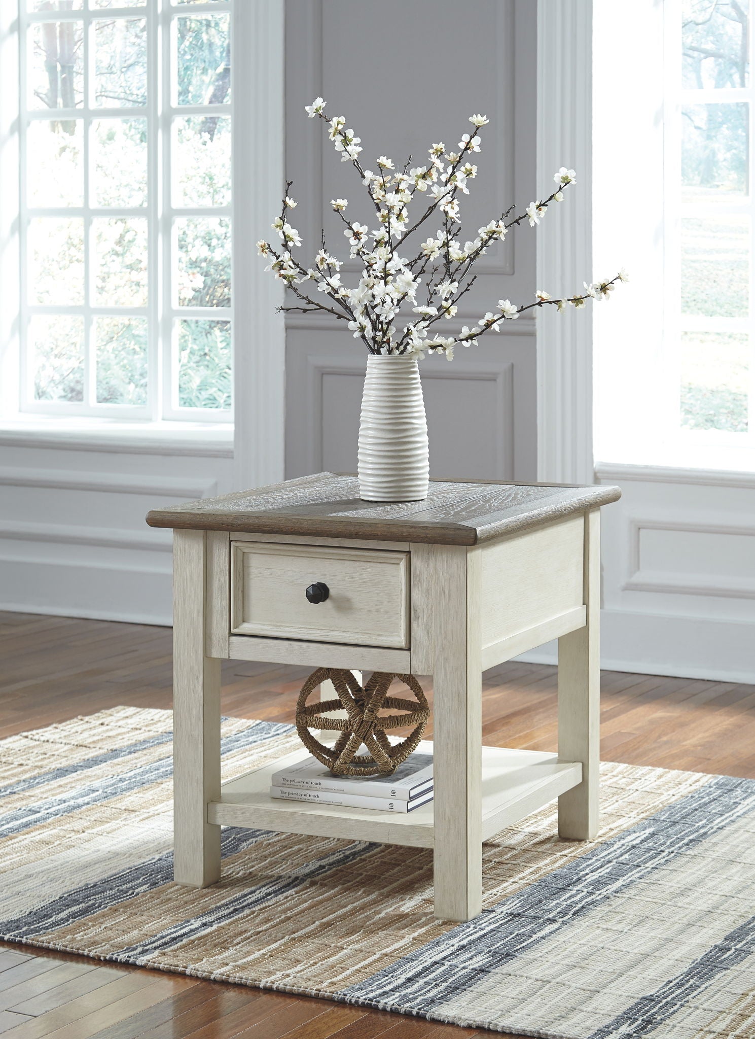 Bolanburg - White / Brown / Beige - Rectangular End Table - Hornell Furniture Outlet