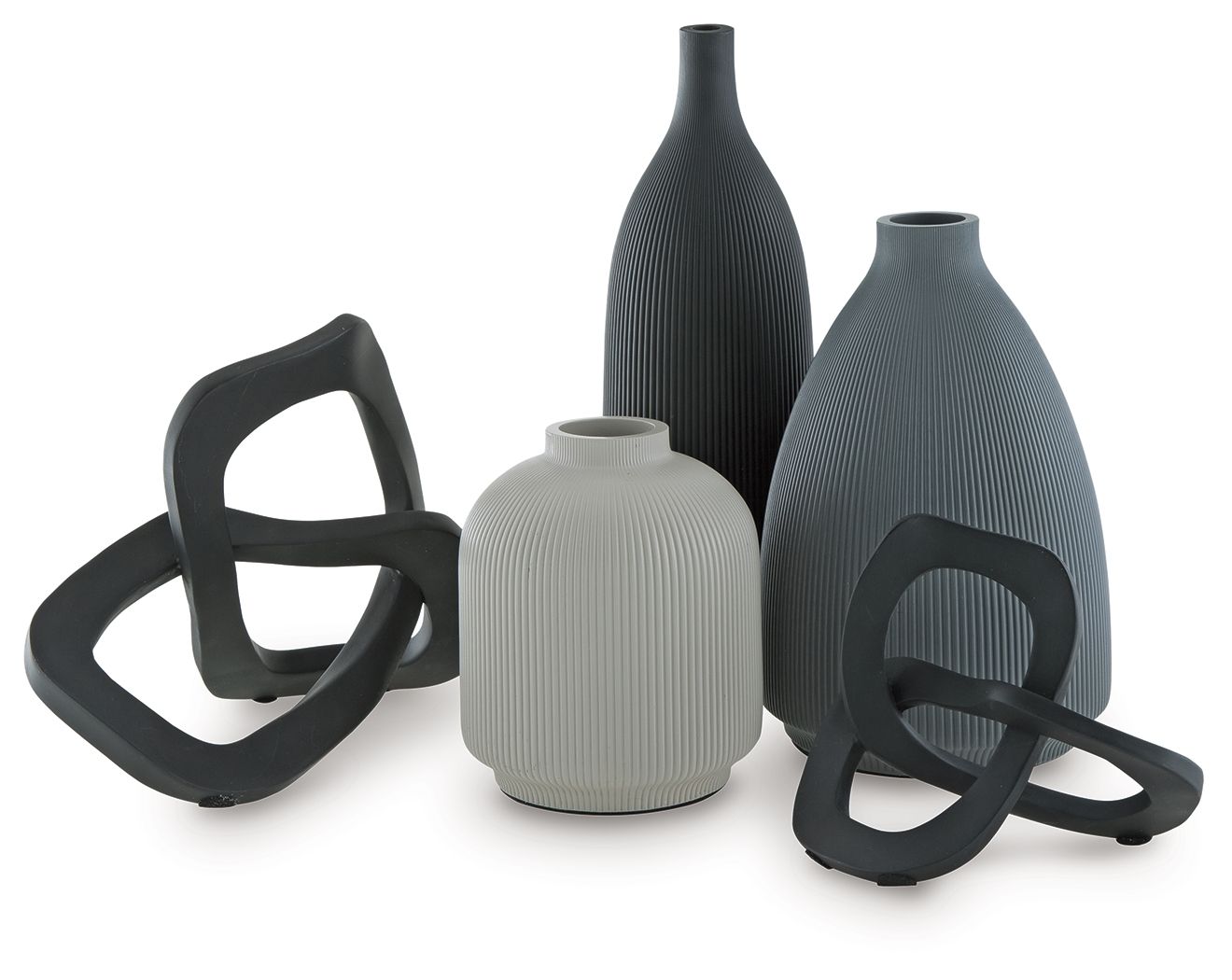 Leithick - Black / Tan / Gray - Accessory Set (Set of 5) - Hornell Furniture Outlet
