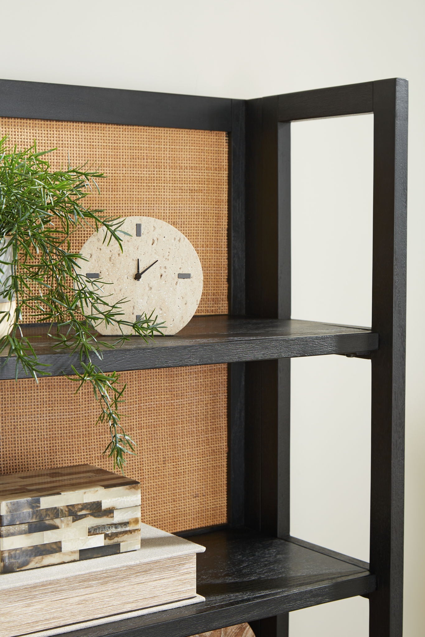 Abyard - Black / Natural - Bookcase - Hornell Furniture Outlet