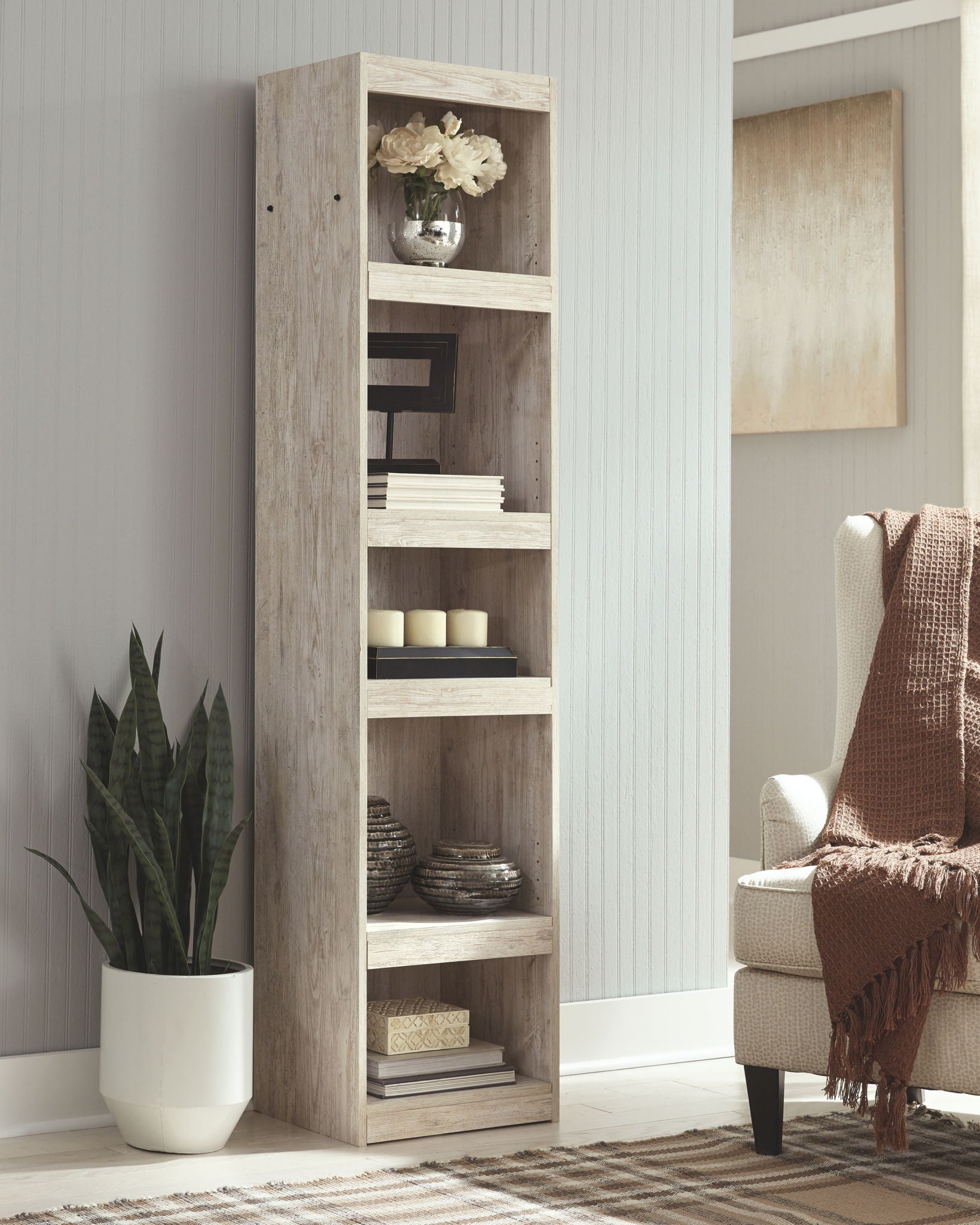 Willowton - Whitewash - Pier - 4 Shelves - Hornell Furniture Outlet