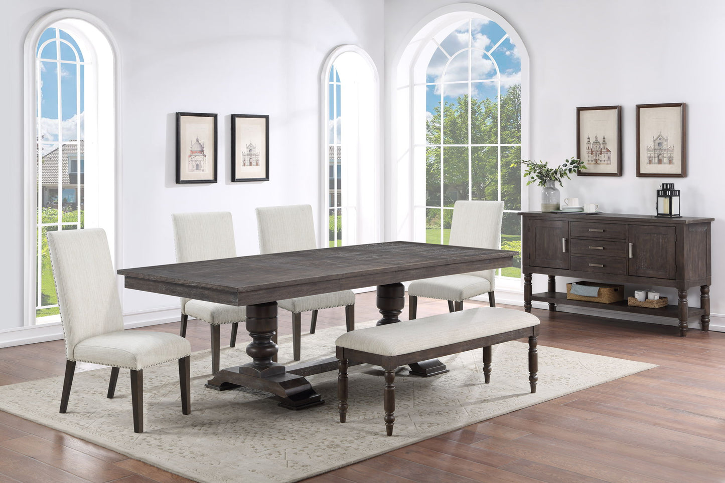 Hutchins - Upholstered Chair (Set of 2) - Dark Brown - Hornell Furniture Outlet